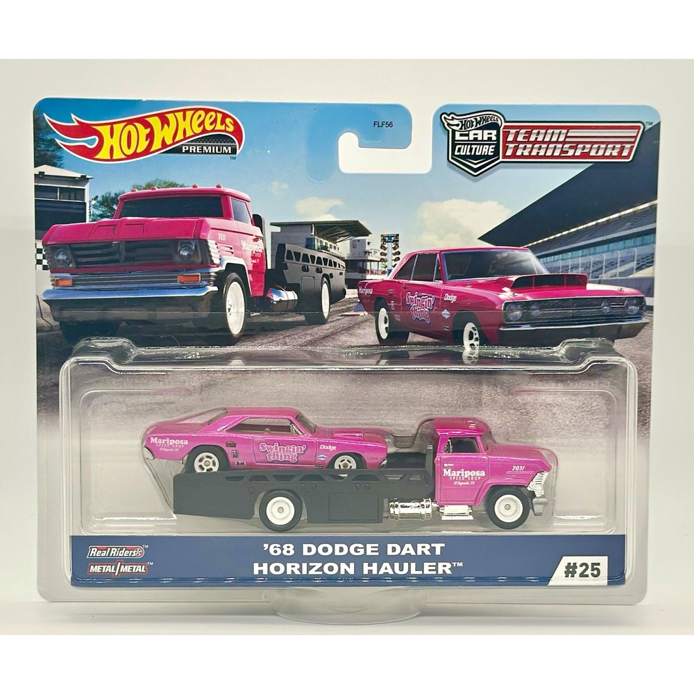 Hot Wheels Premium Team Transport #25 '68 Dodge Dart Horizon Hauler NEW 1:64
